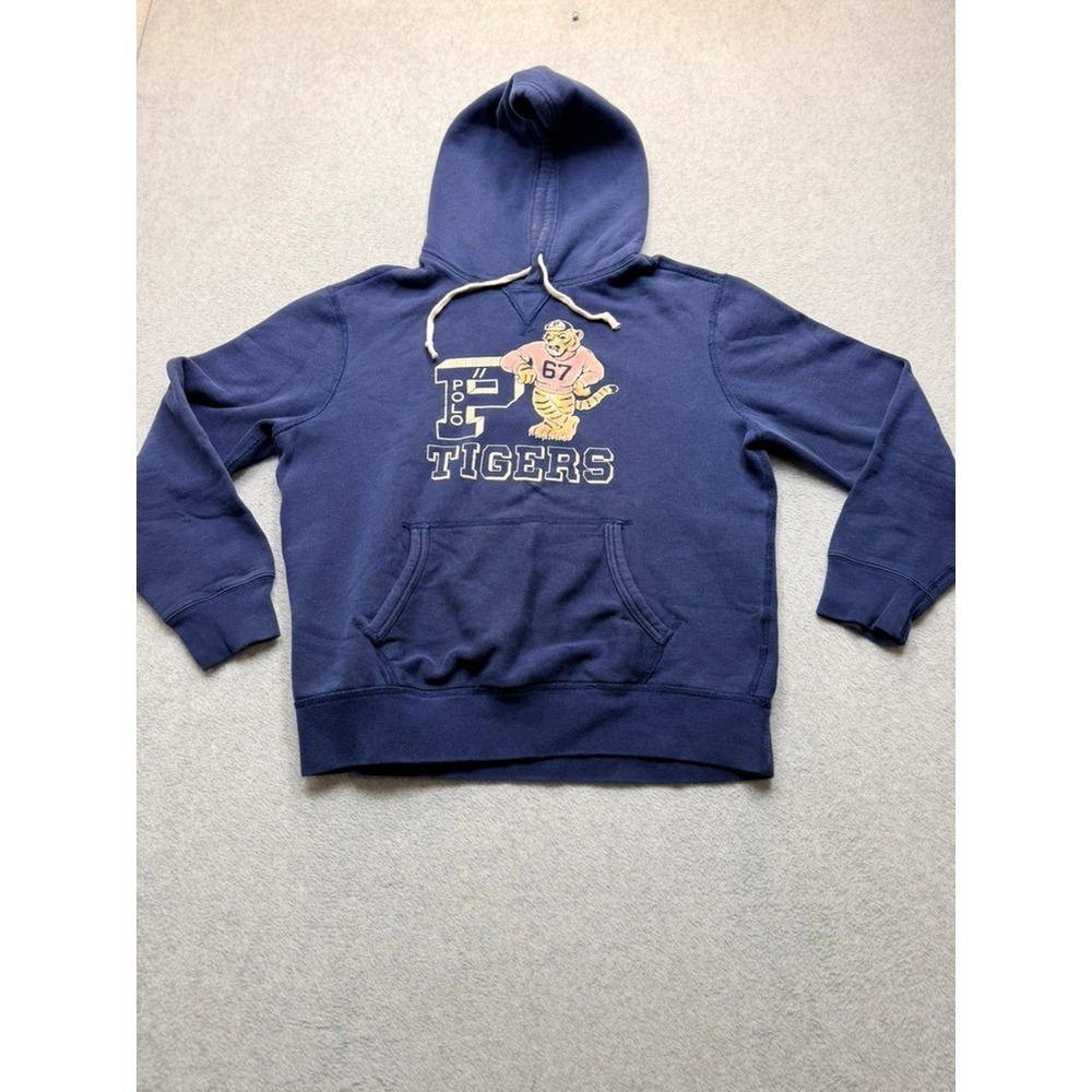 Polo Ralph Lauren Mens Navy Blue Polo Tigers Graphic Hoodie Sweatshirt Large
